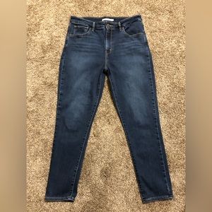 Levis Womens 721 High Rise Skinny Stretch Denim Jeans 31x26.5